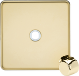1G Dimmer Plate with Matching Metal Dimmer Cap - Polished Brass