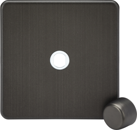 1G Dimmer Plate with Matching Metal Dimmer Cap - Smoked Bronze