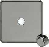 1G Dimmer Plate with Matching Metal Dimmer Cap - Black Nickel