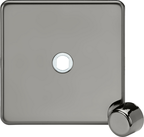 1G Dimmer Plate with Matching Metal Dimmer Cap - Black Nickel