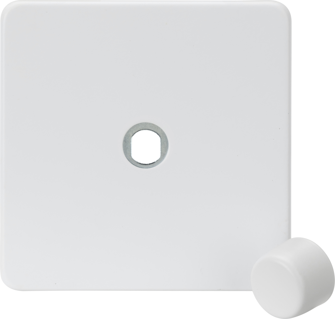 1G Dimmer Plate with Matching Metal Dimmer Cap - Matt White