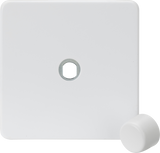 1G Dimmer Plate with Matching Metal Dimmer Cap - Matt White