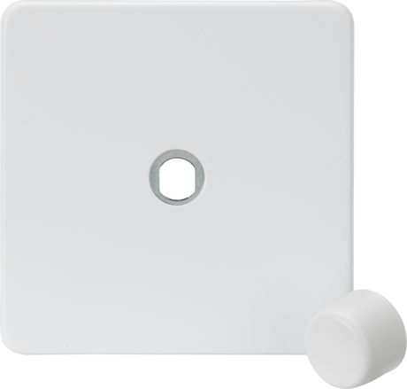 1G Dimmer Plate with Matching Metal Dimmer Cap - Matt White