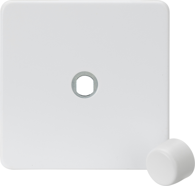 1G Dimmer Plate with Matching Metal Dimmer Cap - Matt White