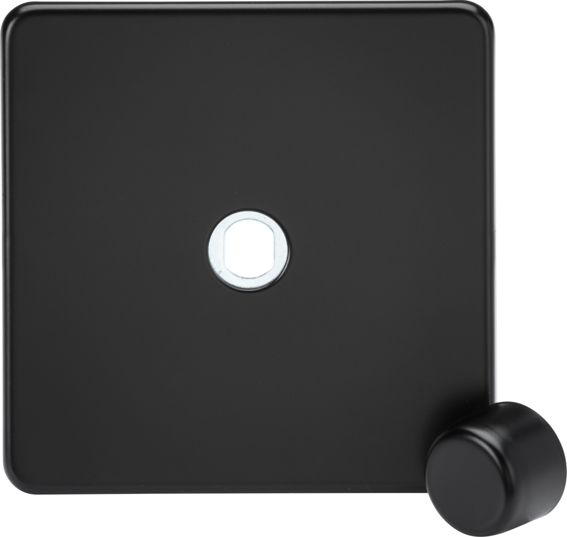 1G Dimmer Plate with Matching Metal Cap - Matt Black