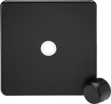 1G Dimmer Plate with Matching Metal Cap - Matt Black