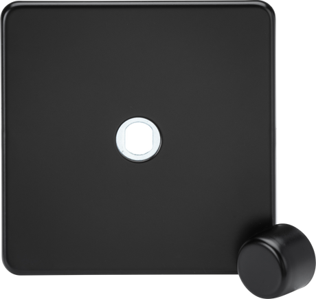 1G Dimmer Plate with Matching Metal Cap - Matt Black