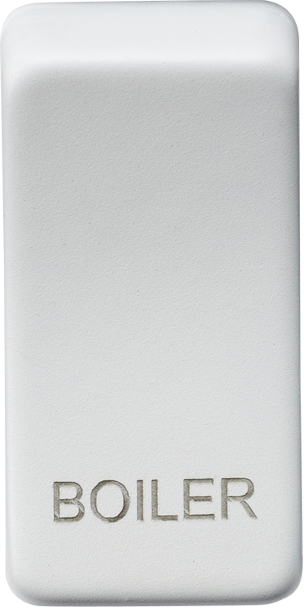 ML Accessories Switch Cover Marked BOILER in Matt White