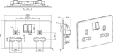 13A 2G DP Switched Socket Black Nickel - Additional View
