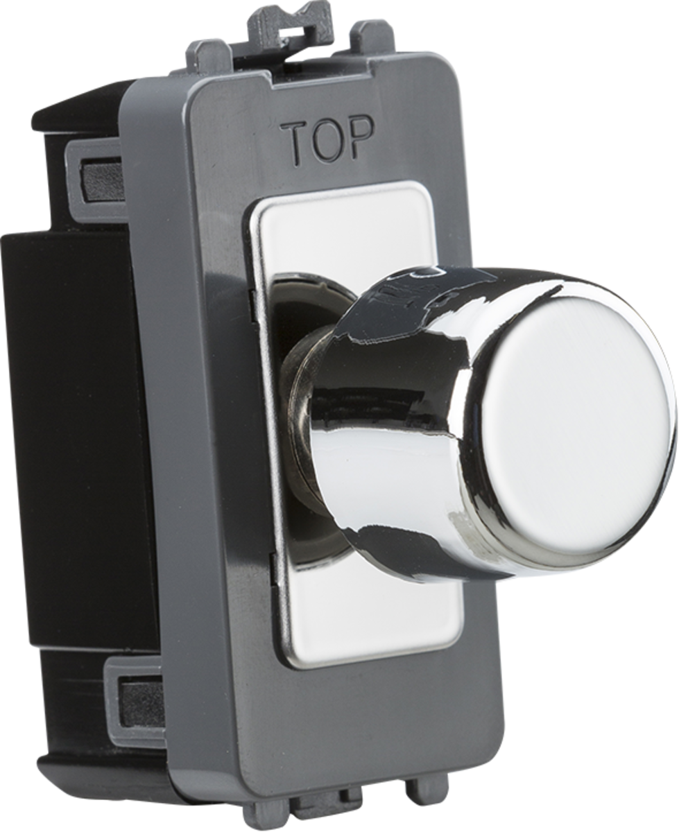 Knightsbridge 1G 2-Way Trailing Edge Dimmer Module - Polished Chrome