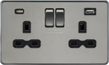 ML Accessories 13A 2G SP Switched Socket - Black Nickel