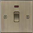 20A 1G DP Switch with Neon - Antique Brass