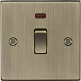 20A 1G DP Switch with Neon - Antique Brass