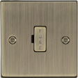 13A Fused Spur Unit - Antique Brass - Square Edge