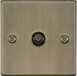 Antique Brass Non-Isolated TV Outlet - Knightsbridge