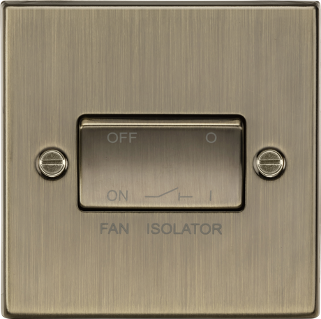 10A Fan Isolator Switch - Antique Brass
