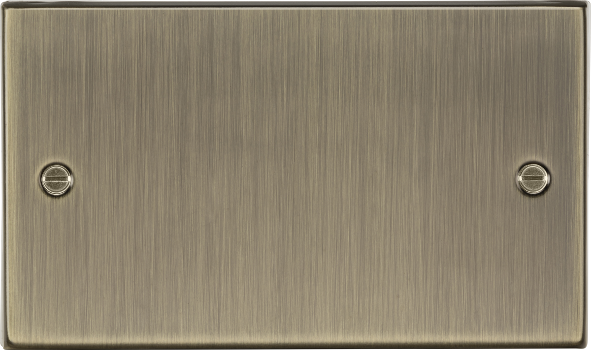 2G Blanking Plate - Antique Brass, Square Edge Design
