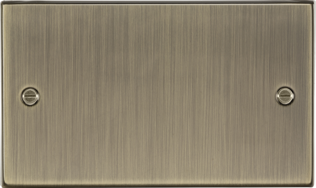 2G Blanking Plate - Antique Brass, Square Edge Design