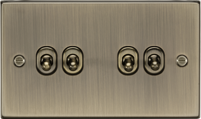 10AX 4G 2-way Toggle Switch - Antique Brass