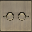 2G 2-way Intelligent Dimmer - Antique Brass - Front View