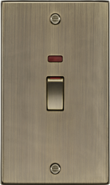 Antique Brass 45A DP Switch with Neon Indicator