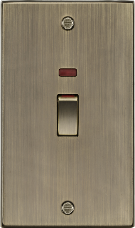Antique Brass 45A DP Switch with Neon Indicator