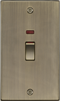 Antique Brass 45A DP Switch with Neon Indicator