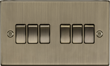 10AX 6G 2-way Plate Switch - Antique Brass