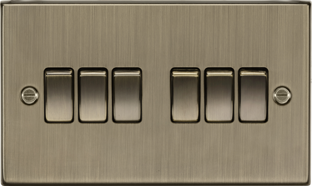 10AX 6G 2-way Plate Switch - Antique Brass