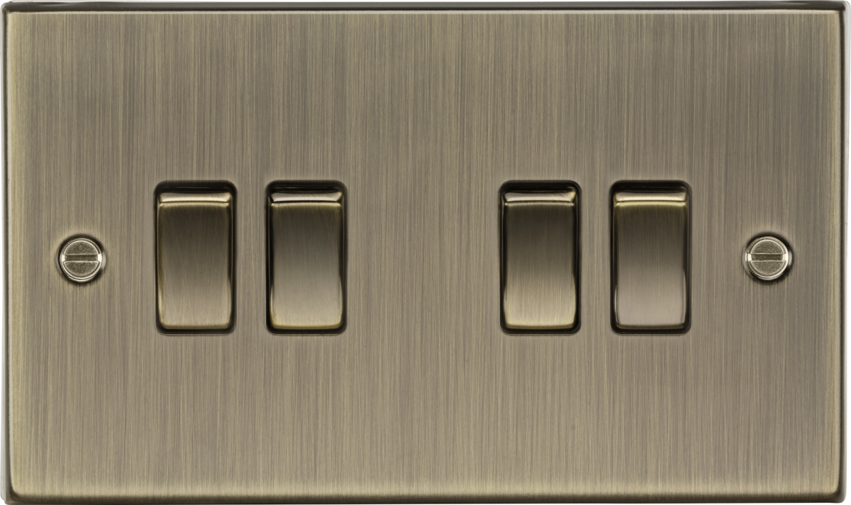 10AX 4G 2-Way Plate Switch - Antique Brass