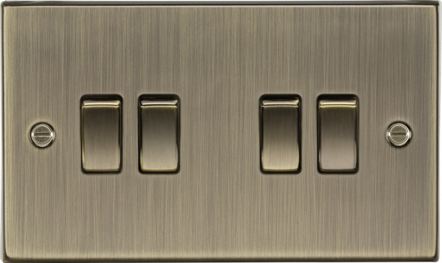 10AX 4G 2-Way Plate Switch - Antique Brass