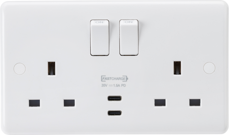 13A 2G DP Switched Socket with Dual USB-C
