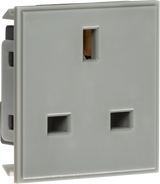 13A 1G Unswitched Socket Module - Grey, ABS, 230V, BS 1363 Certified