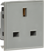 13A 1G Unswitched Socket Module - Grey, ABS, 230V, BS 1363 Certified