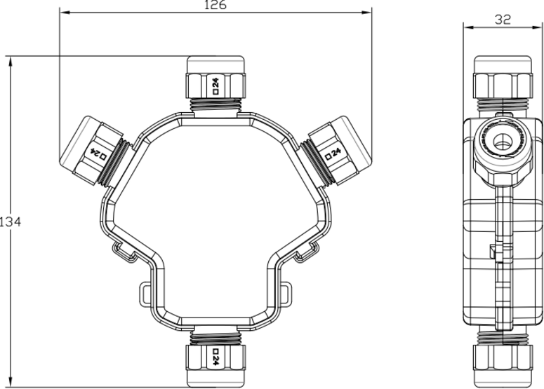 Knightsbridge IP68 4-Way Gel Junction Box Detailed Image