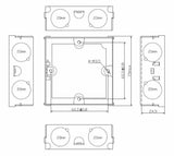 1G Galvanised Steel Extension Box - Side View