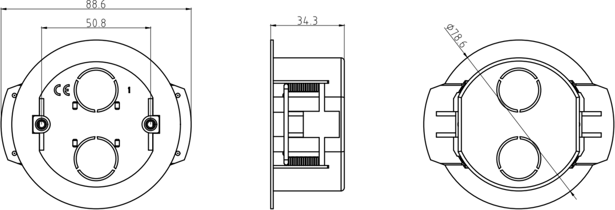 34mm Round Dry Lining Box Image