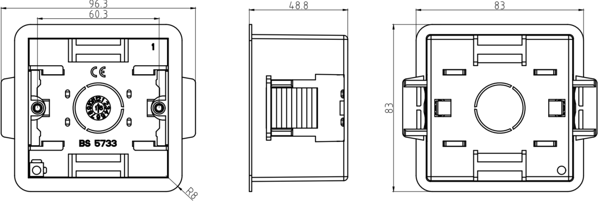 47mm Single Dry Lining Box Back View