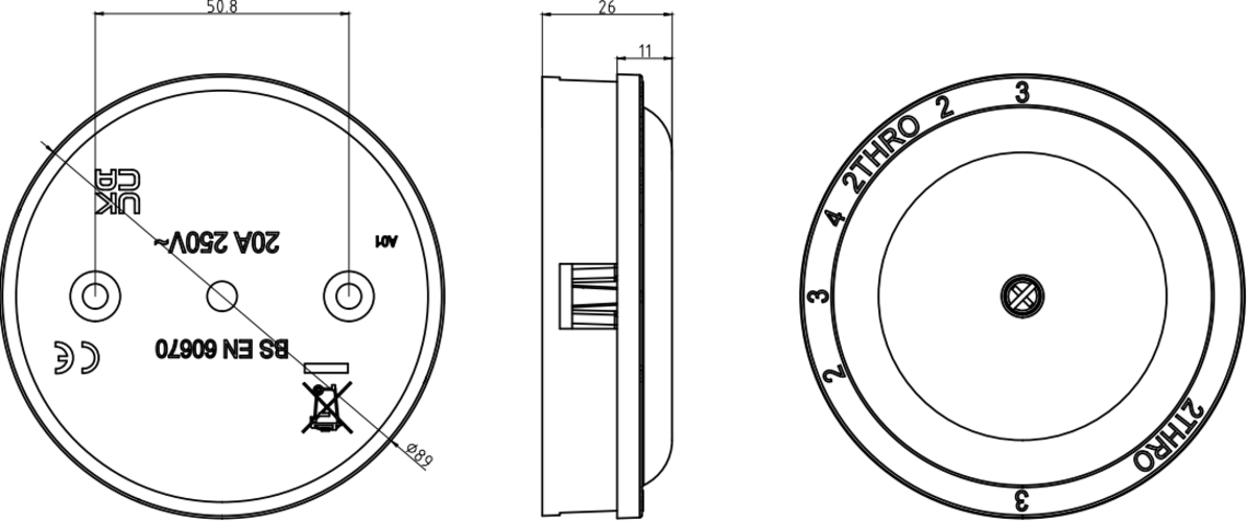 30A Junction Box 3-Terminal - White - Durable Electrical Connector