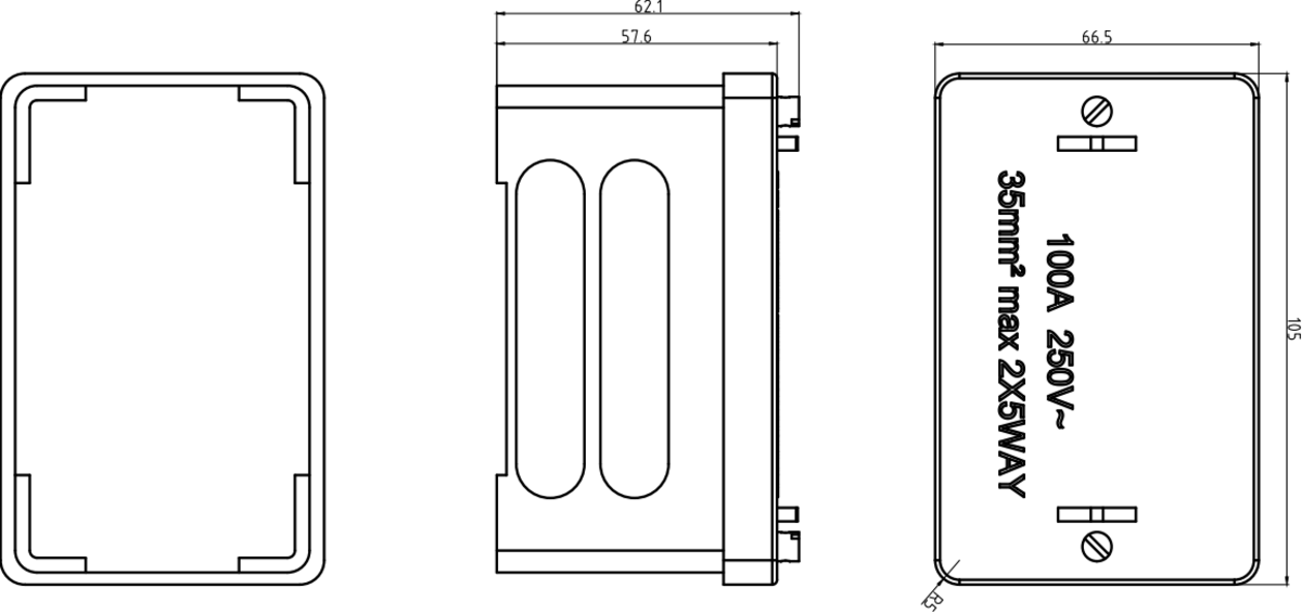 Secondary view of 100A Service Connector Block