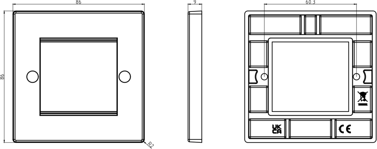 2G Modular Faceplate - White showing installation compatibility