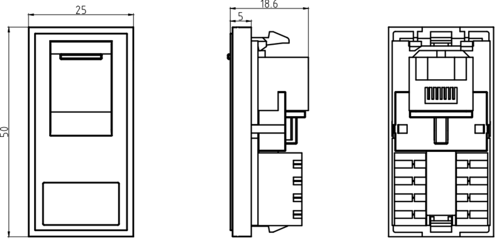 Alternative image of UTP CAT6 RJ45 Outlet Module