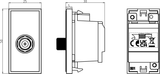 Screened SAT TV Outlet Module 25 x 50mm - Black Image