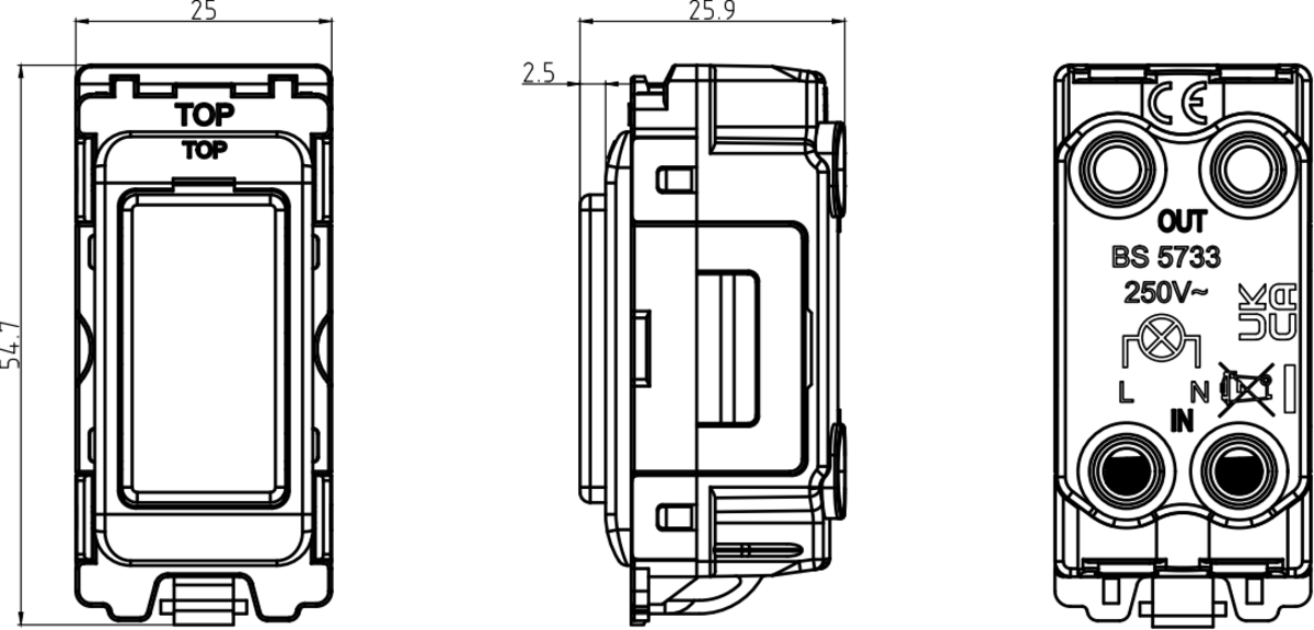 Alternative view of Grid Indicator Module - Red