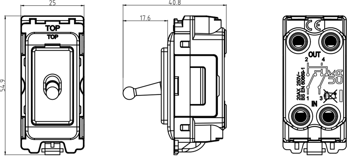 Alternate image of 20AX Intermediate Toggle Switch Module