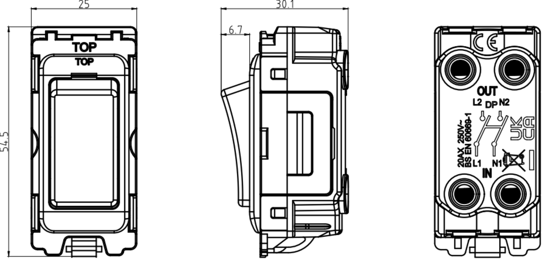 Knightsbridge 20AX DP Switch Module - Back View