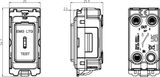 20AX 2-way SP Key Switch Module - Laser printed EMG LTG TEST