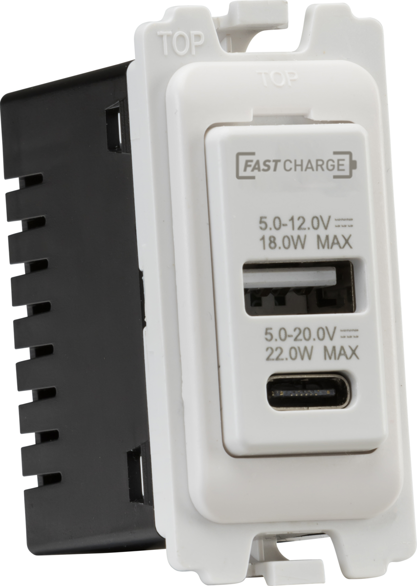 Dual USB A+C Module 20V DC 1.1A [22W FASTCHARGE] by ML Accessories