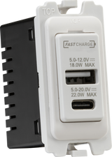 Dual USB A+C Module 20V DC 1.1A [22W FASTCHARGE] by ML Accessories