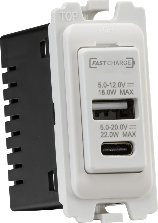 Dual USB A+C Module 20V DC 1.1A [22W FASTCHARGE] by ML Accessories